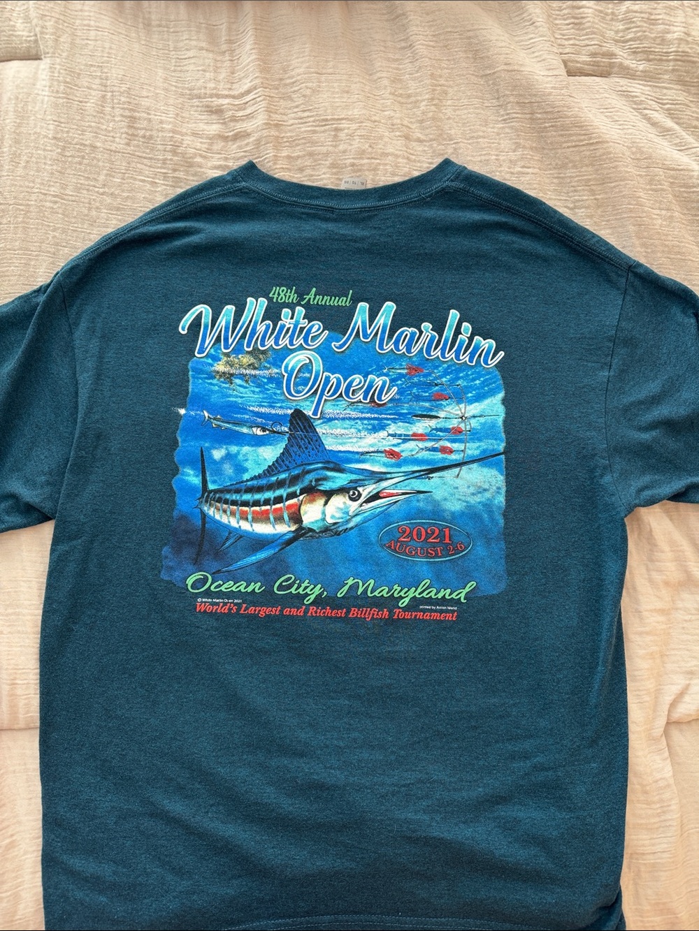 White Marlin Open Graphic Tee - Teal - Unbranded 2021 Ocean City